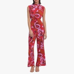 Donna Morgan Retro Mock Neck Jumpsuit NWOT